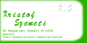 kristof szemeti business card
